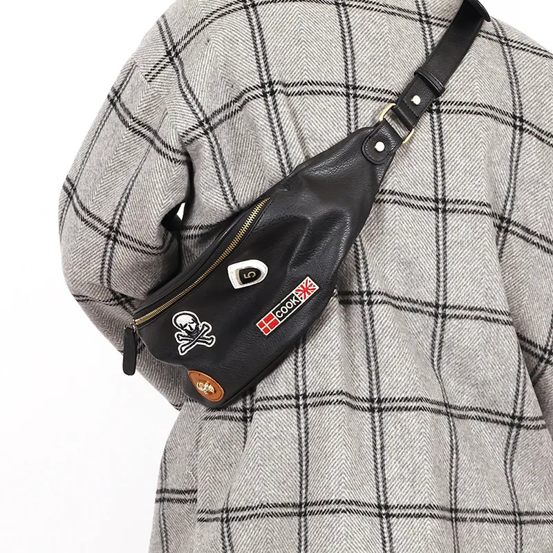 VIHUS PU Fanny Pack Regular Men's Black-3