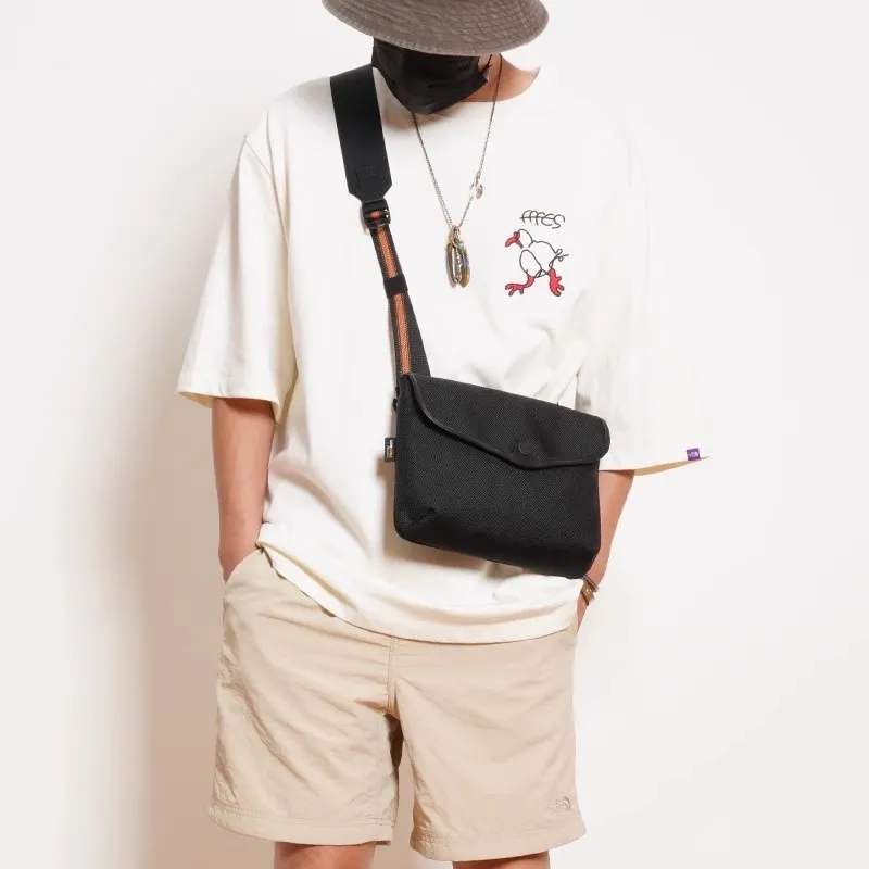 VIHUS Nylon Shoulder Bag, Crossbody Bag Men's Black-3