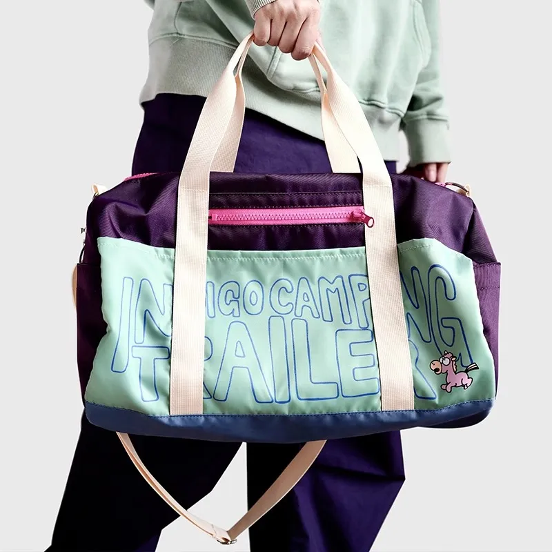 VIHUS Nylon Fabric Travel Bag Unisex Grape Purple-4