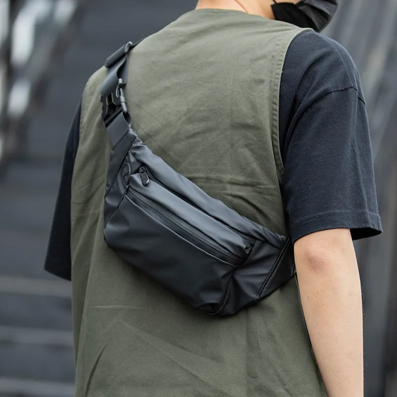 VIHUS Oxford Sling Bag Fanny Pack Shoulder Bag Crossbody Bag Men's Black-4