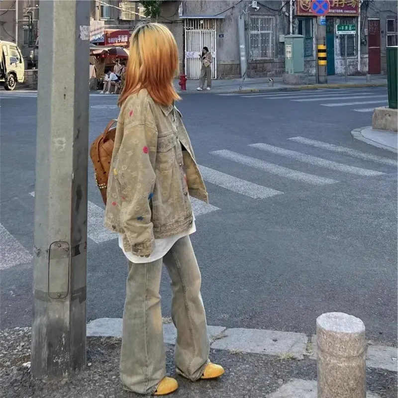WELTER EXPERIMENT Denim Jacket Unisex Yellow Mud-4