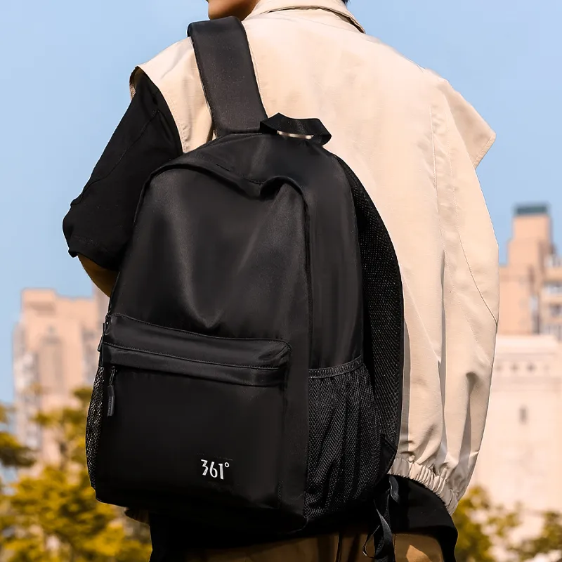 361° Polyester Backpack Unisex Black/White-2