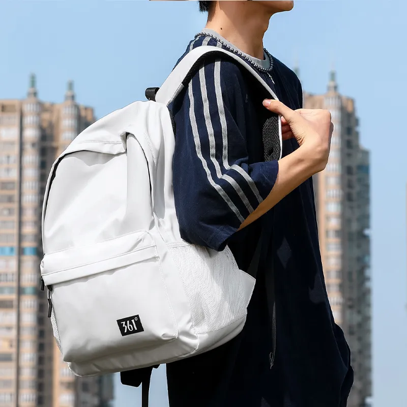 361° Polyester Backpack Unisex Black/White-6