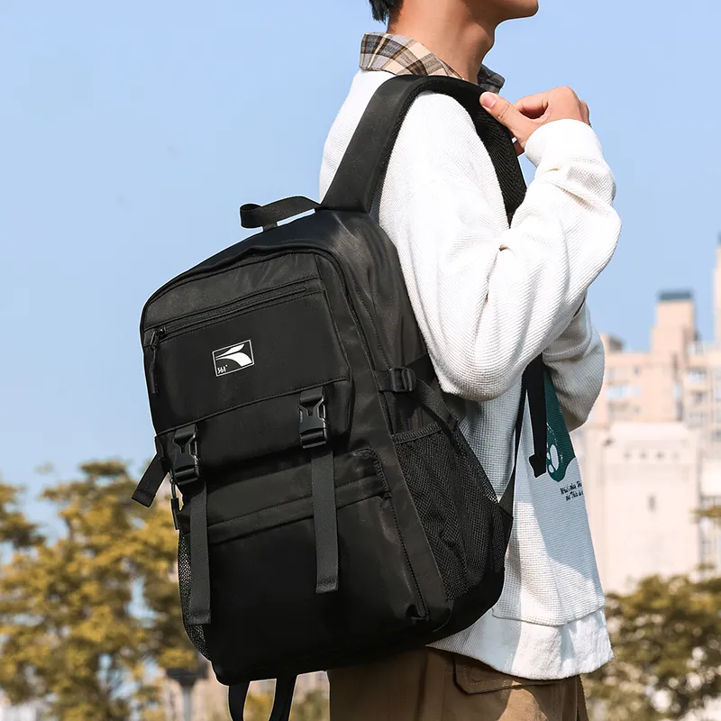 361° Polyester Backpack Computer Backpack Hiking Bag Regular Unisex Black/White-2