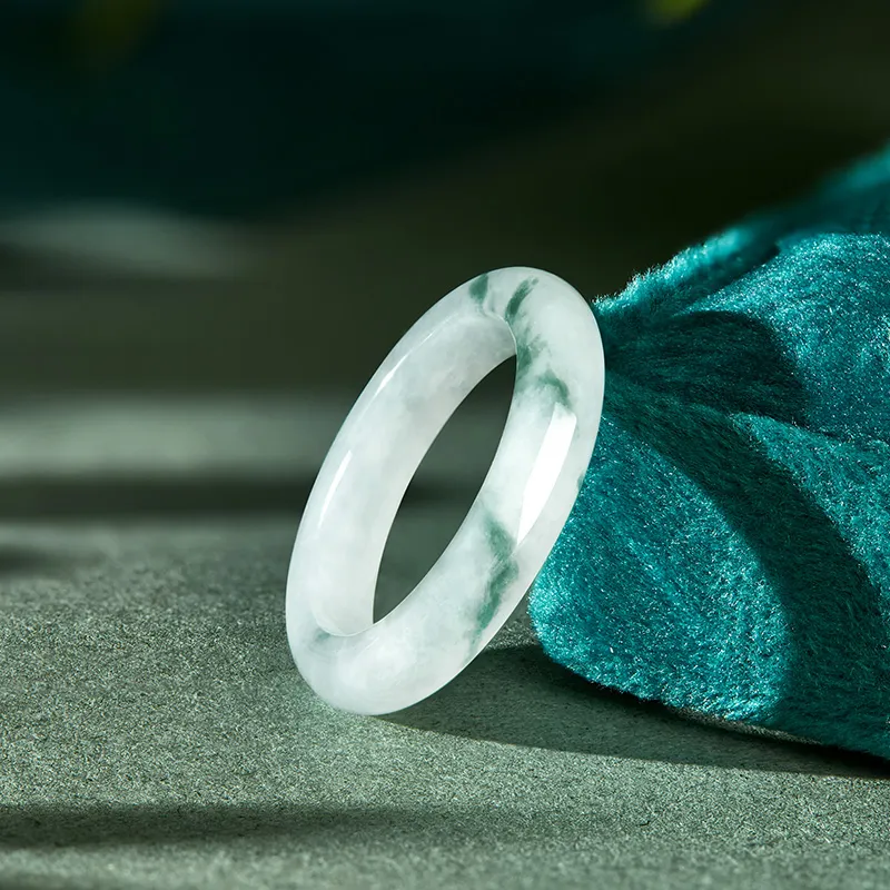 BEIJINGHUANGJIN Bean Type Jadeite Rings Unisex-7