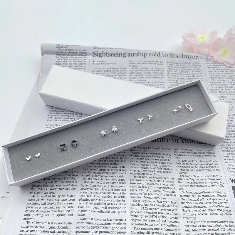 BENNISS Alloy Stud Earrings Unisex-2