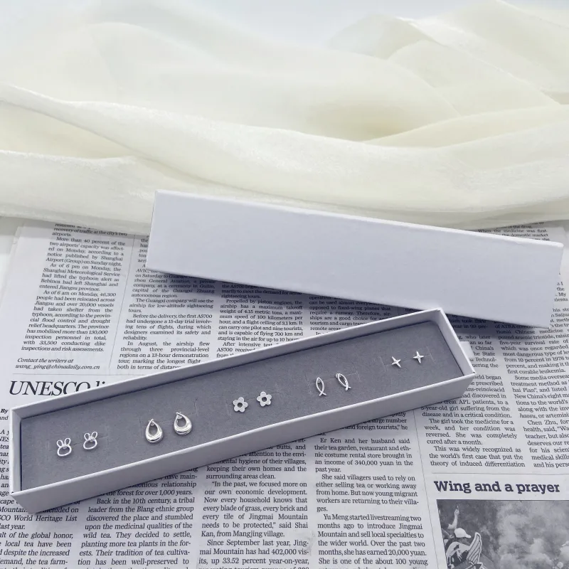 BENNISS Alloy Stud Earrings Unisex-1