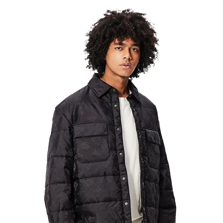 Ed Hardy FW24 Puffer Jacket Men's Black Comes With Saint Laurent Black Opium Fragrance Pendant-4