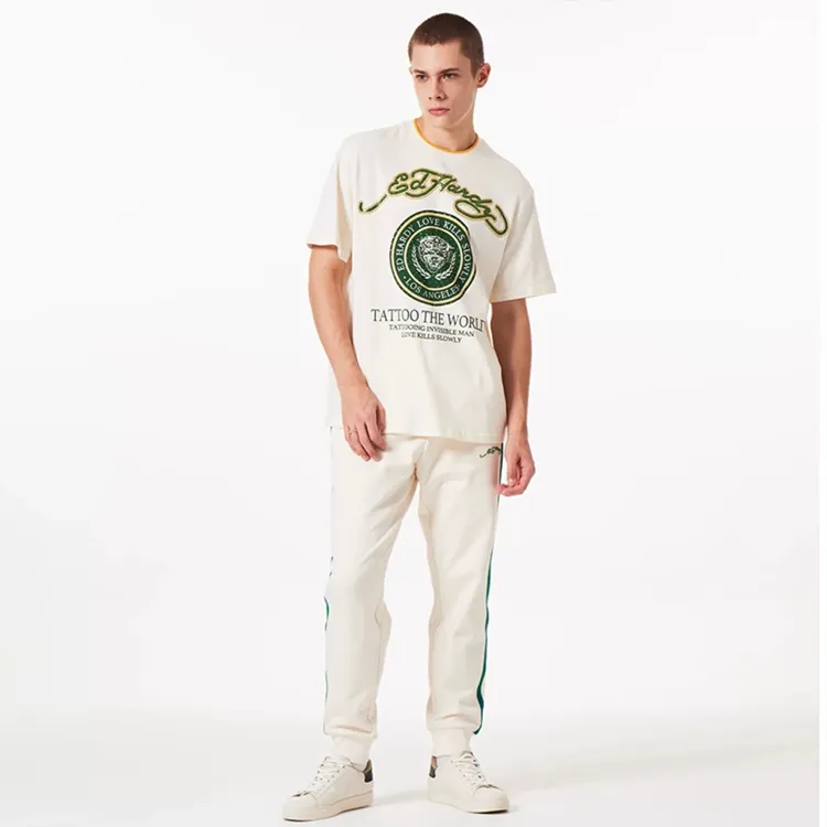 Ed Hardy Casual Pants Men's Ivory White-5