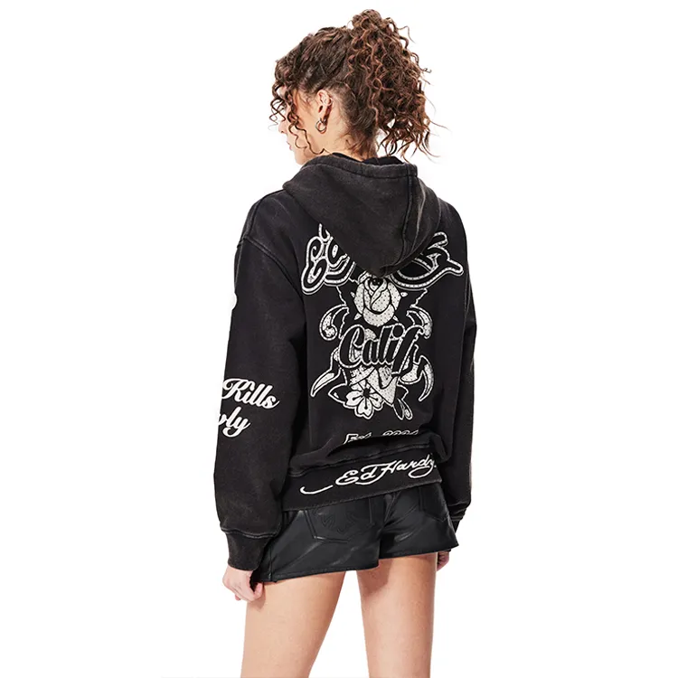 Ed Hardy FW24 Sweatshirt Women's Black-3