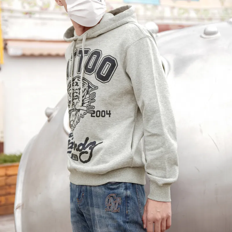 Ed Hardy Sweatshirt Men's Light Smoke Gray, Comes With A Free Yves Saint Laurent Black Opium Fragrance Pendant.-3
