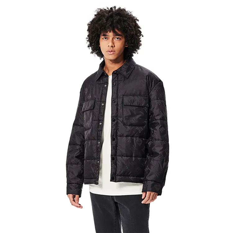 Ed Hardy FW24 Puffer Jacket Men's Black Comes With Saint Laurent Black Opium Fragrance Pendant-3