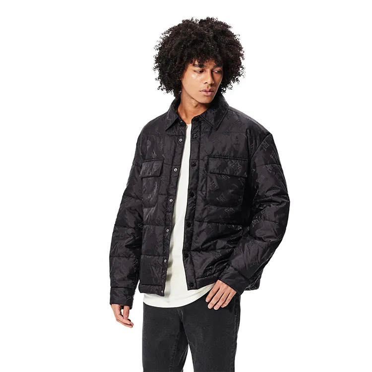 Ed Hardy FW24 Puffer Jacket Men's Black Comes With Saint Laurent Black Opium Fragrance Pendant-5