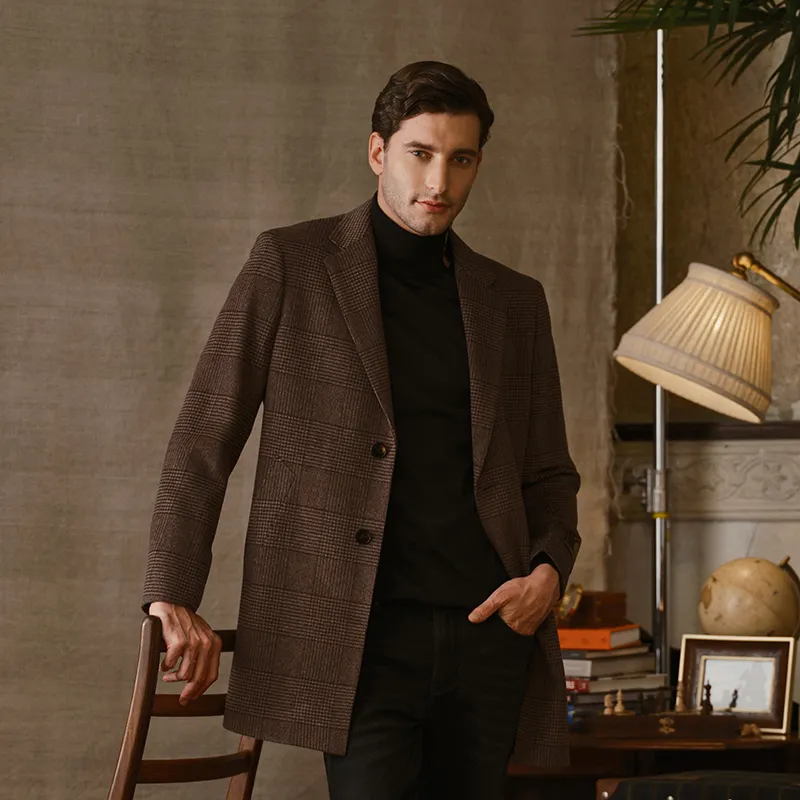 LONDA 1958 Coats Men Brown Plaid-5