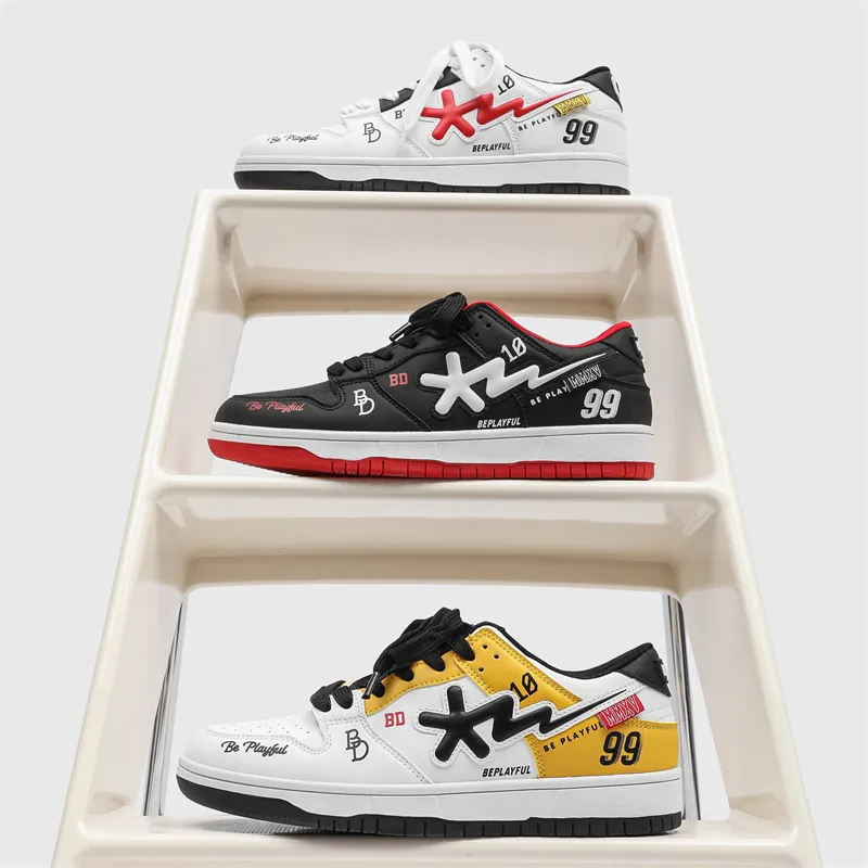 B.Duck Summer Travis Scott X AJ1 Lightning Collection Low Top Skateboard Shoes Unisex-5