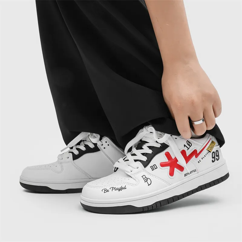 B.Duck Summer Travis Scott X AJ1 Lightning Collection Low Top Skateboard Shoes Unisex-11