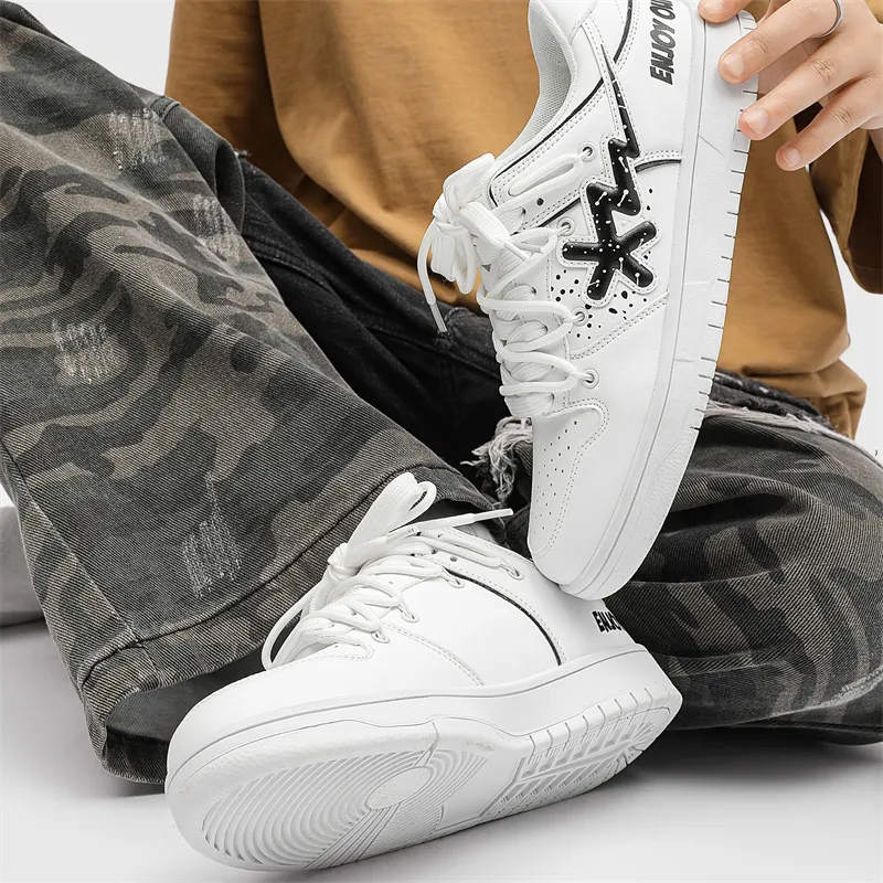 B.Duck Summer Travis Scott X AJ1 Lightning Collection Skateboard Shoes Unisex Low Top Black/White-11
