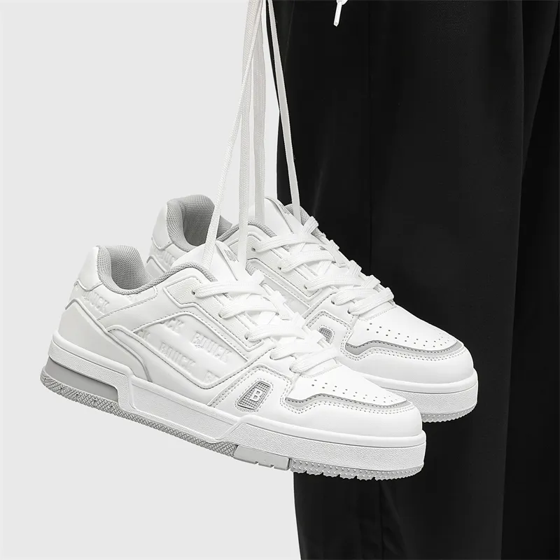 B.Duck Summer Citywalk Collection Skateboard Shoes Unisex Low Top White Gray/Beige Brown/Black White-4