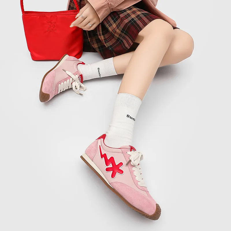 B.Duck Summer Travis Scott X AJ1 Lightning Collection Casual Shoes Women's Low Top Beige/Yellow/Red/Pink-23