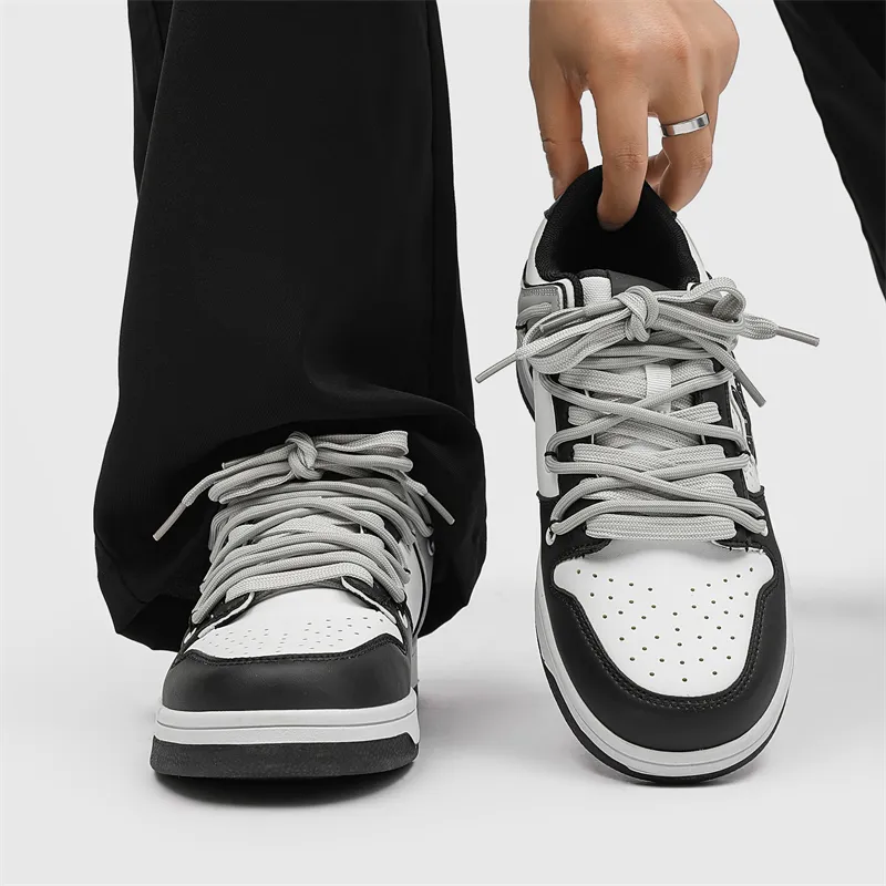 B.Duck Summer Travis Scott X AJ1 Lightning Collection Skateboard Shoes Unisex Low Top Black/White-6