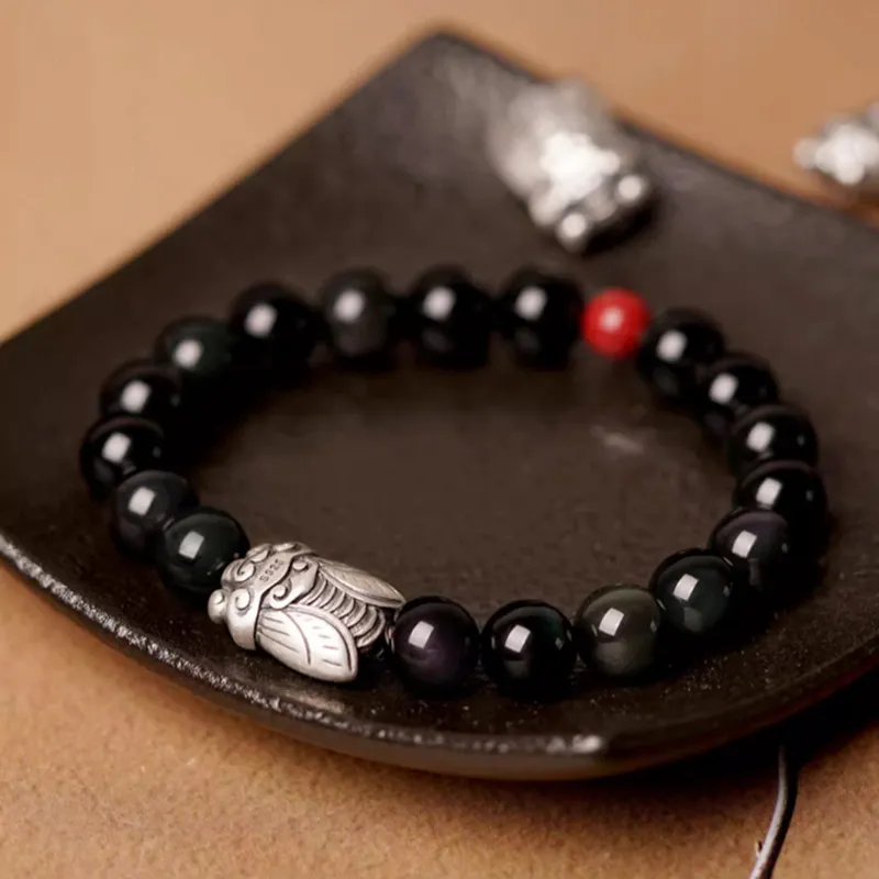 EADDA JEWELRY Obsidian Bracelets Unisex-1