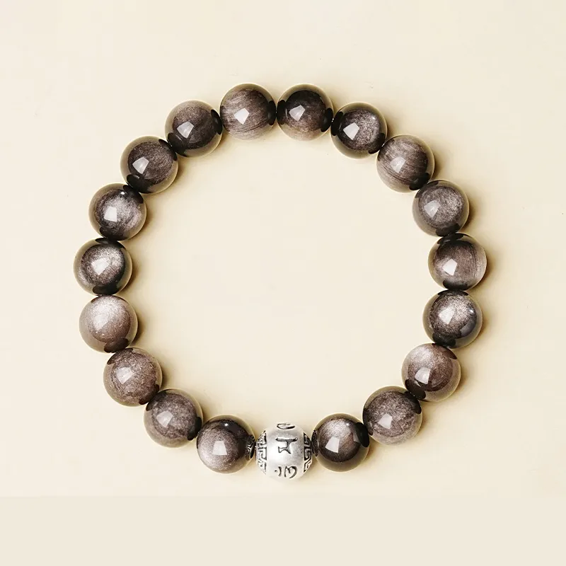 EADDA JEWELRY Natural Obsidian Bracelets Unisex-3