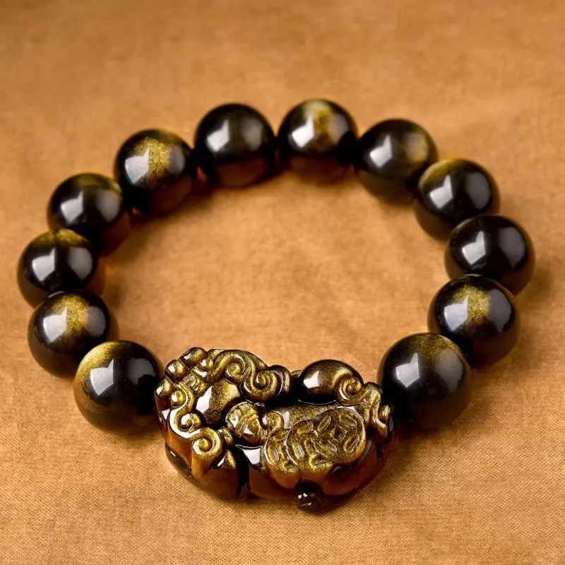 EADDA JEWELRY Natural Obsidian Bracelets Unisex-3