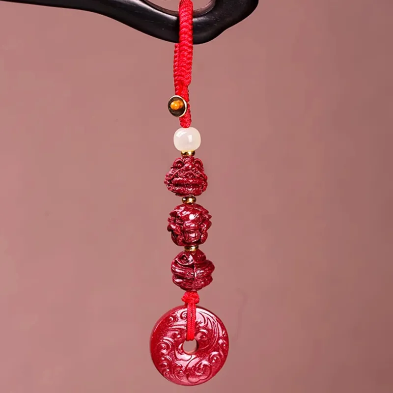 EADDA JEWELRY Cinnabar Pendant Keychain Unisex-18