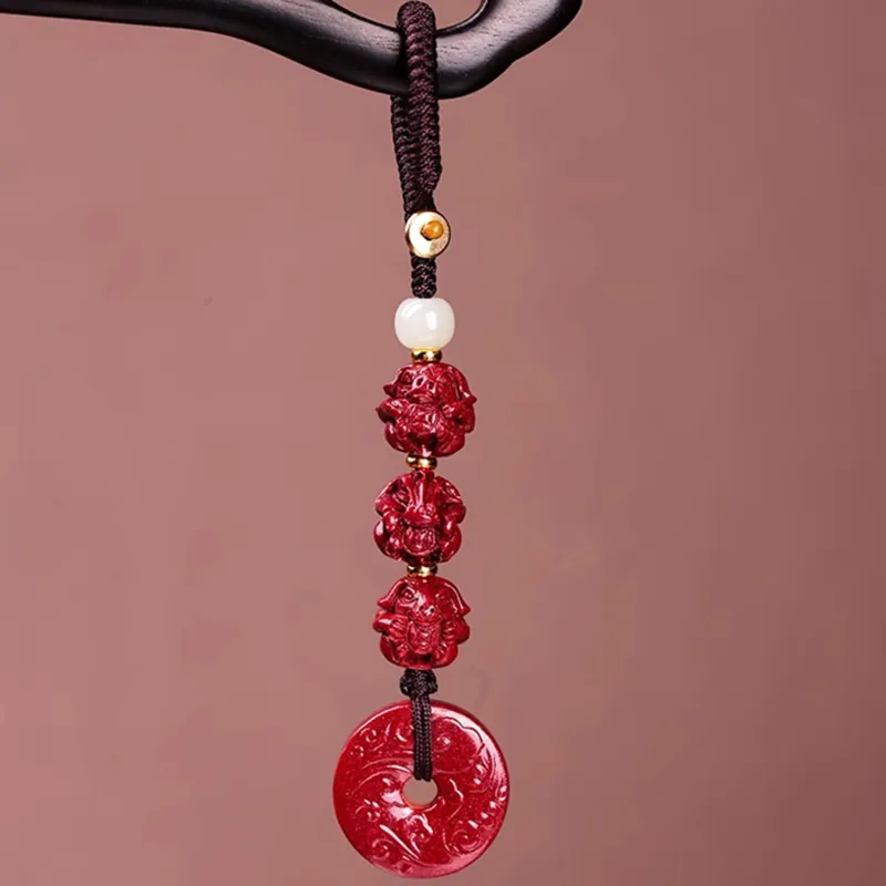 EADDA JEWELRY Cinnabar Pendant Keychain Unisex-28