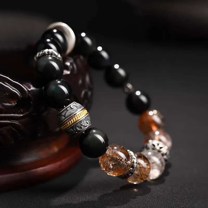 EADDA JEWELRY Obsidian Bracelets Unisex-9