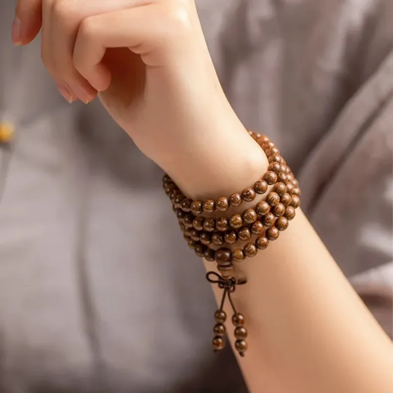 EADDA JEWELRY Golden Sandalwood Wooden Bracelets Unisex-8