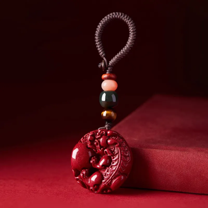 EADDA JEWELRY Reconstructed Cinnabar Keychains Unisex-2
