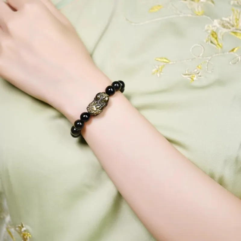 EADDA JEWELRY Natural Obsidian Bracelets Unisex-5