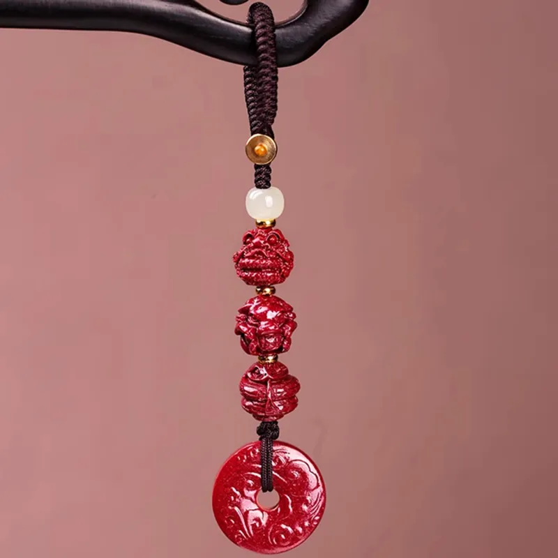 EADDA JEWELRY Cinnabar Pendant Keychain Unisex-42