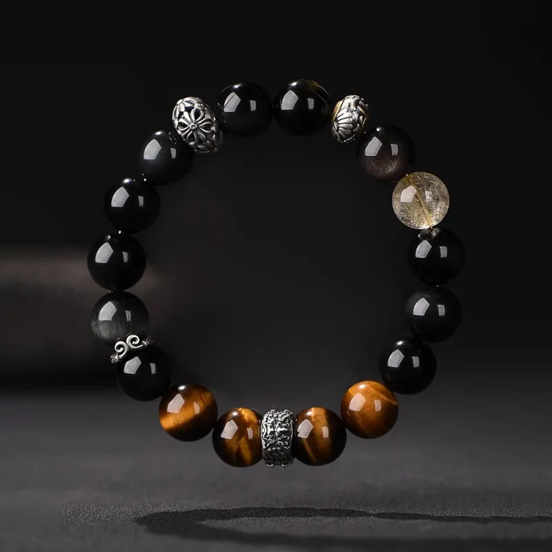 EADDA JEWELRY Obsidian Bracelets Unisex-2