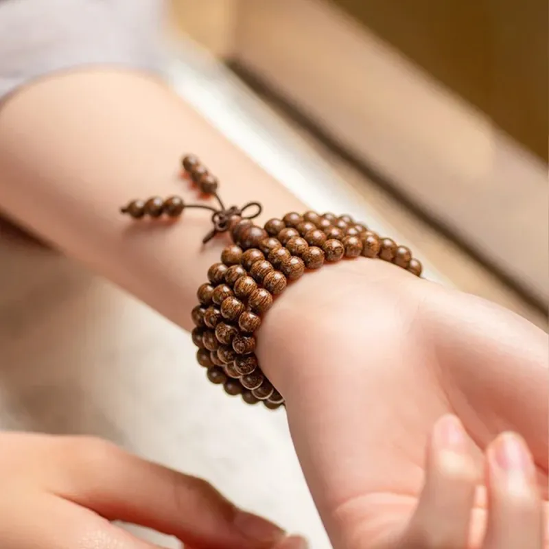 EADDA JEWELRY Golden Sandalwood Wooden Bracelets Unisex-6