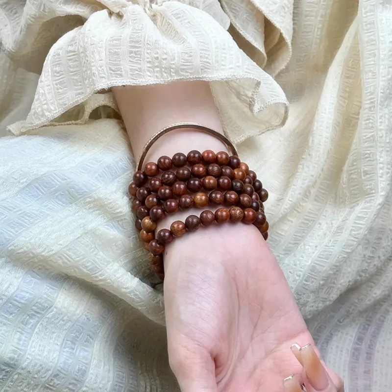 EADDA JEWELRY Golden Sandalwood Wooden Bracelets Unisex-3