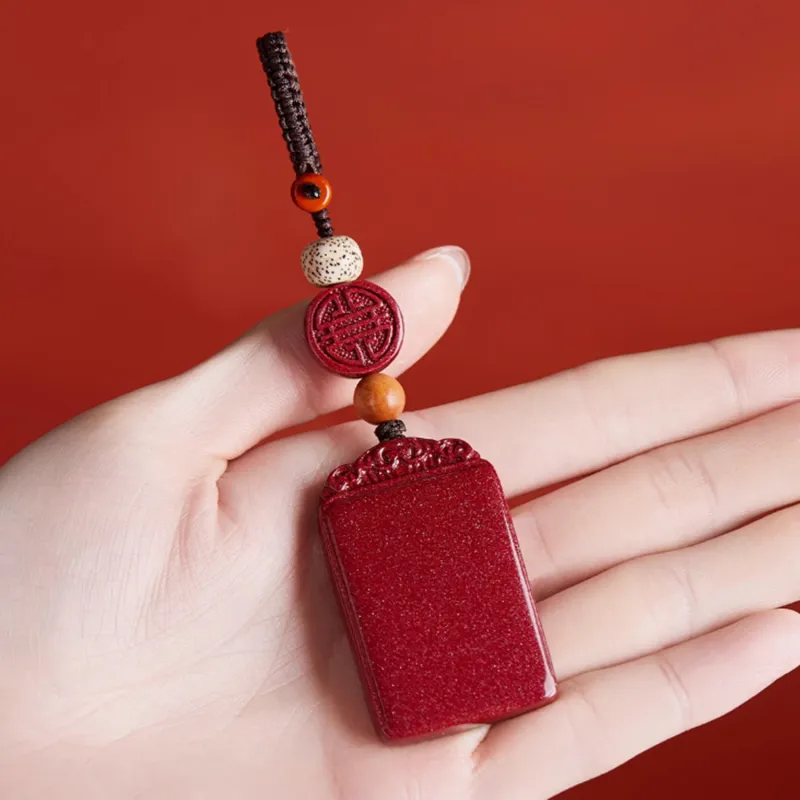 EADDA JEWELRY Reconstructed Cinnabar Carved Ornaments Unisex-3