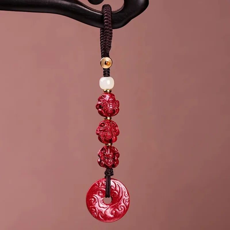 EADDA JEWELRY Cinnabar Pendant Keychain Unisex-44