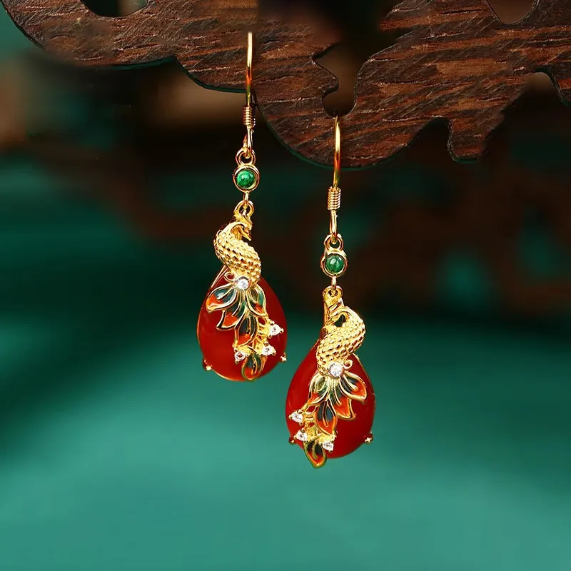 EADDA JEWELRY Natural Agate Earrings Unisex-3
