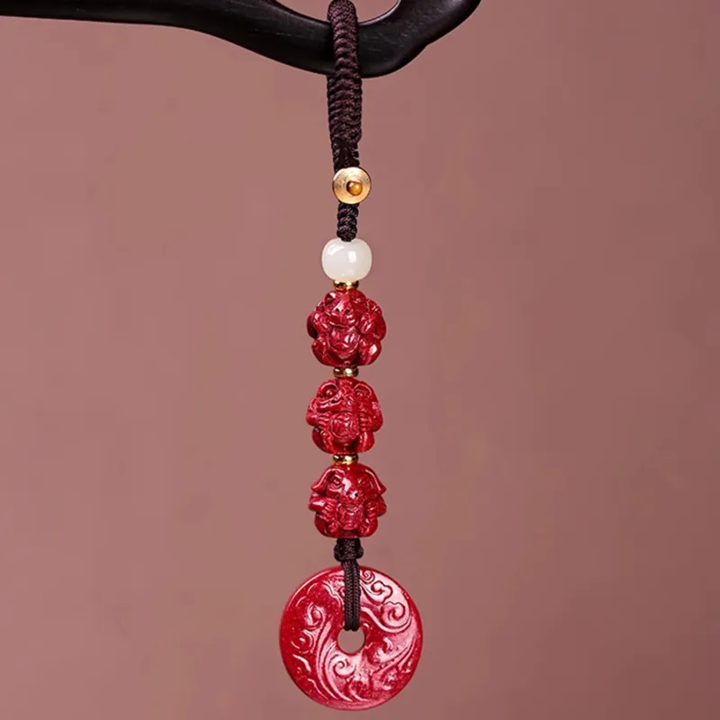 EADDA JEWELRY Cinnabar Pendant Keychain Unisex-36