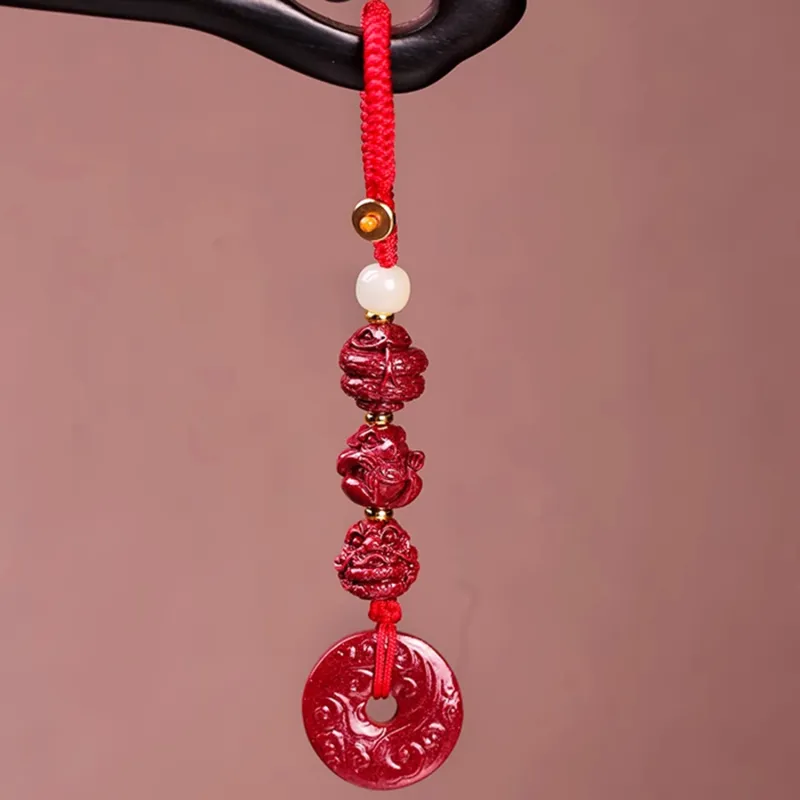 EADDA JEWELRY Cinnabar Pendant Keychain Unisex-16