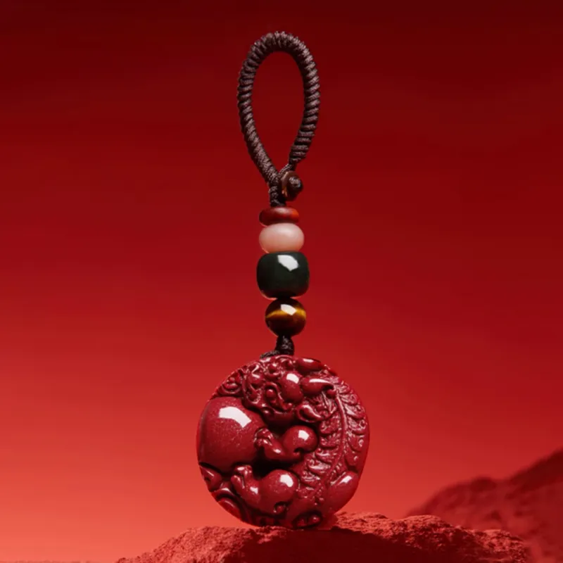 EADDA JEWELRY Reconstructed Cinnabar Keychains Unisex-3