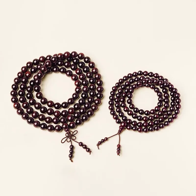 EADDA JEWELRY Small Leaf Red Sandalwood Bracelets Unisex-2