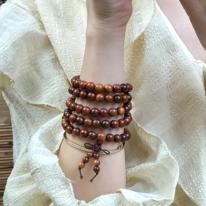 EADDA JEWELRY Golden Sandalwood Wooden Bracelets Unisex-1