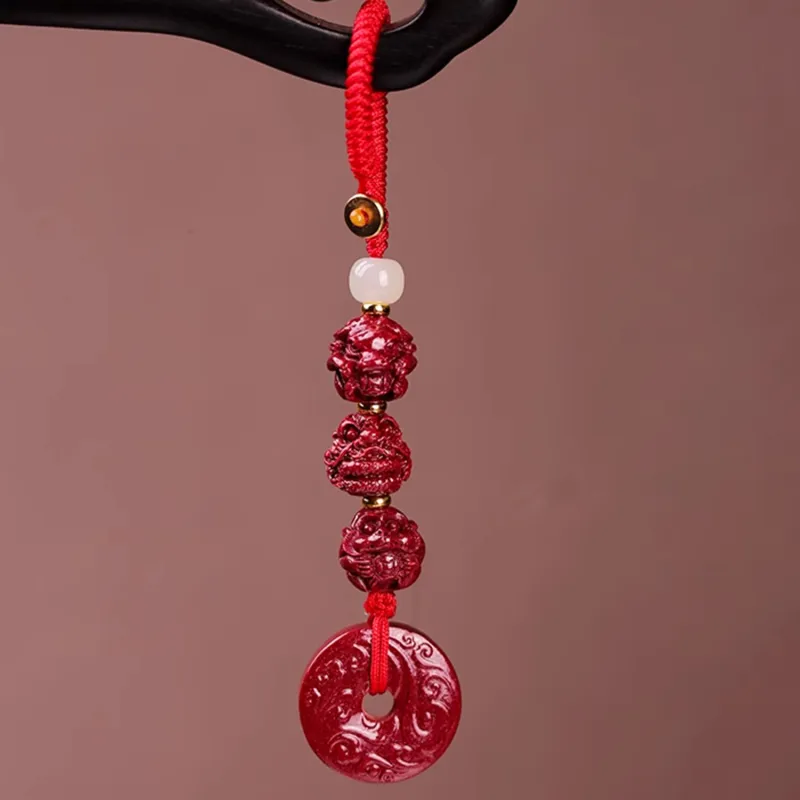 EADDA JEWELRY Cinnabar Pendant Keychain Unisex-1