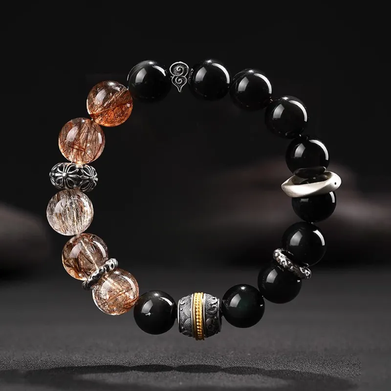 EADDA JEWELRY Obsidian Bracelets Unisex-10