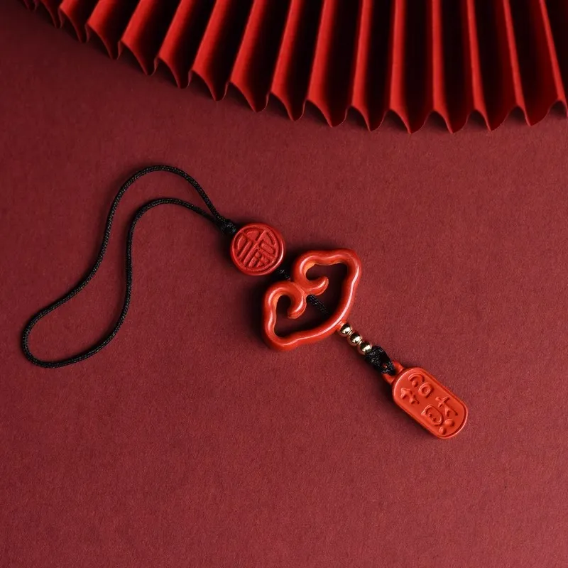 EADDA JEWELRY Reconstructed Cinnabar Pendants Unisex-4