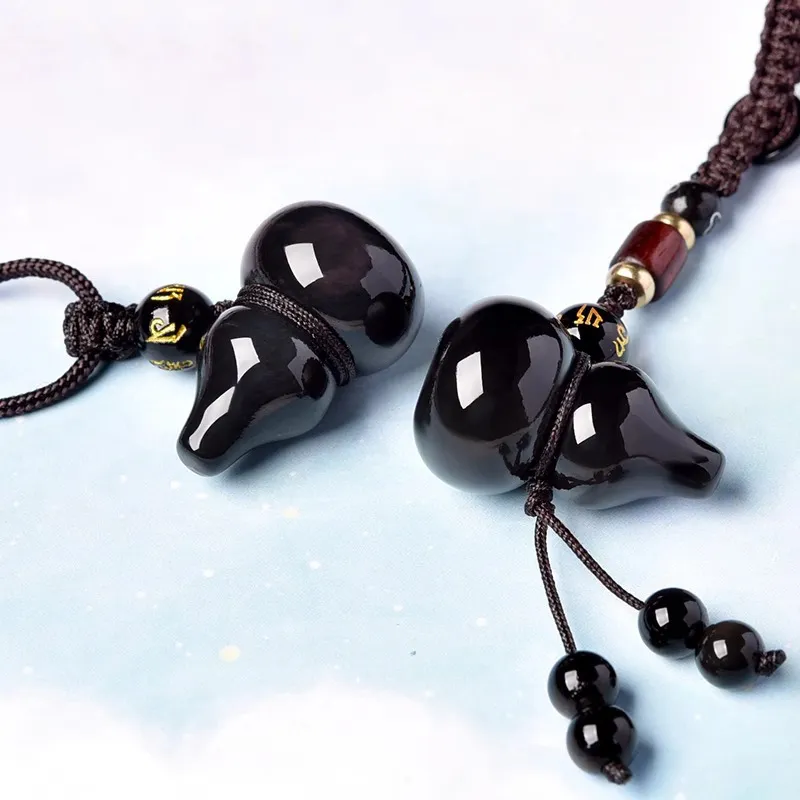 EADDA JEWELRY Natural Obsidian Pendants Unisex-3