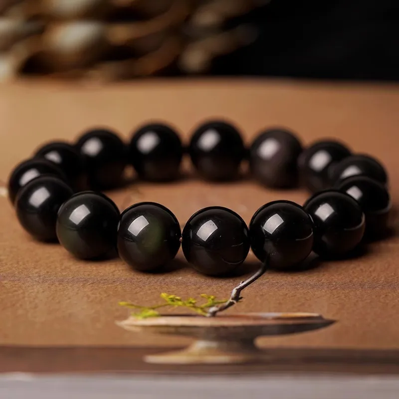 EADDA JEWELRY Natural Obsidian Bracelets Unisex-10